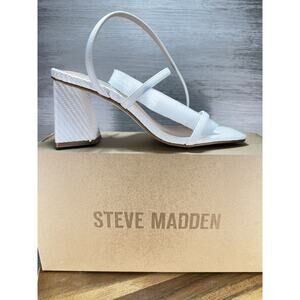 Steve Madden Bayley White Strappy Dress Sandals White Leather Size 7